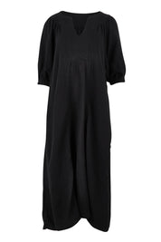 Product shot of the Novella Cotton Dress in colour Black (Black), from the front