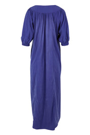 Product shot of the Novella Tencel Blend Dress in colour Pacific (Blue), from the back