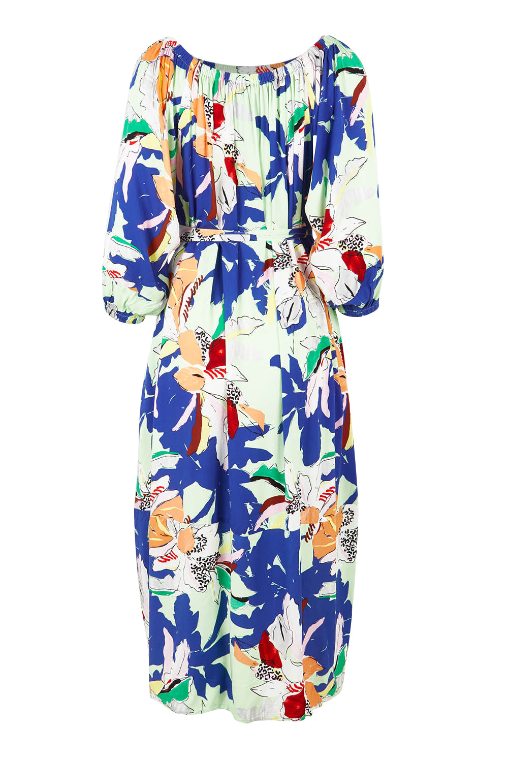 Product shot of the Ava Dress in colour Getaway (Blue), from the back
