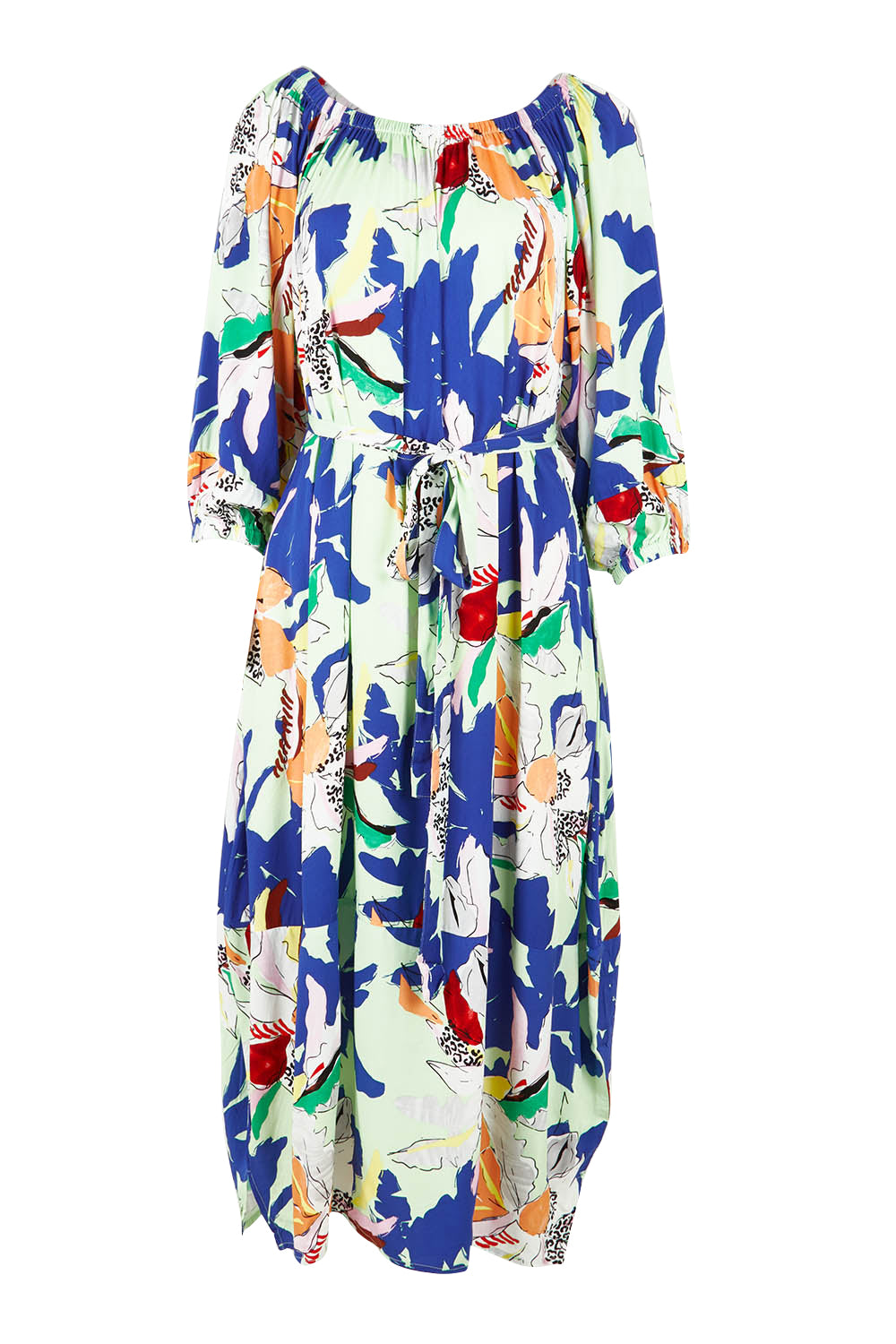 Product shot of the Ava Dress in colour Getaway (Blue), from the front