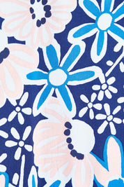 Product shot of the S/S Peak Maxi Dress in colour Harvest (Blue), detail