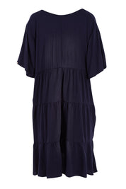 Product shot of the Chic Dress in colour Navy (Blue), from the back