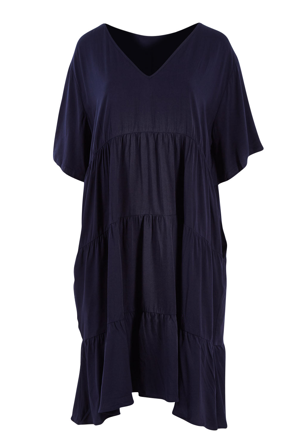 Product shot of the Chic Dress in colour Navy (Blue), from the front
