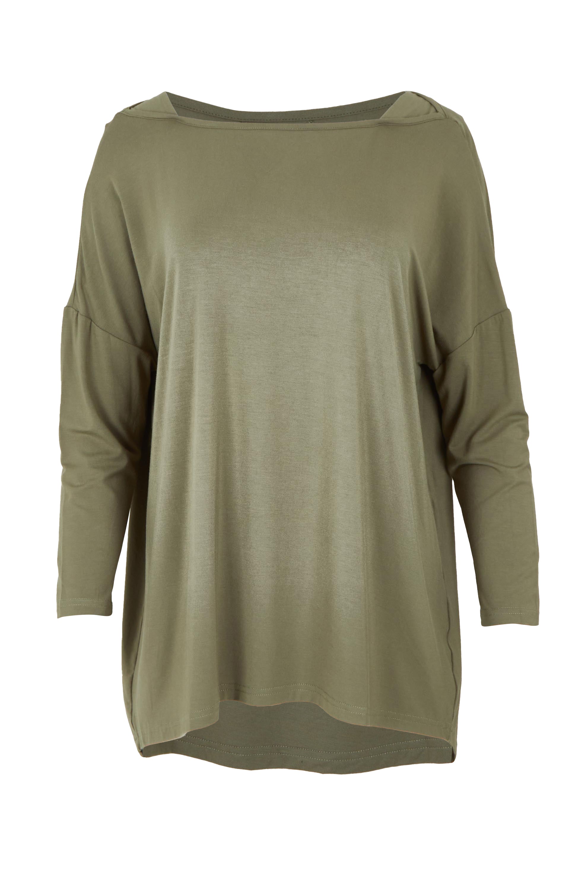 Product shot of the Pippa Bamboo Top in colour Fern (Green), from the front