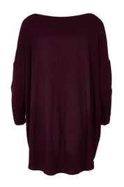 Product shot of the Pippa Bamboo Top in colour Shiraz (Purple), from the back