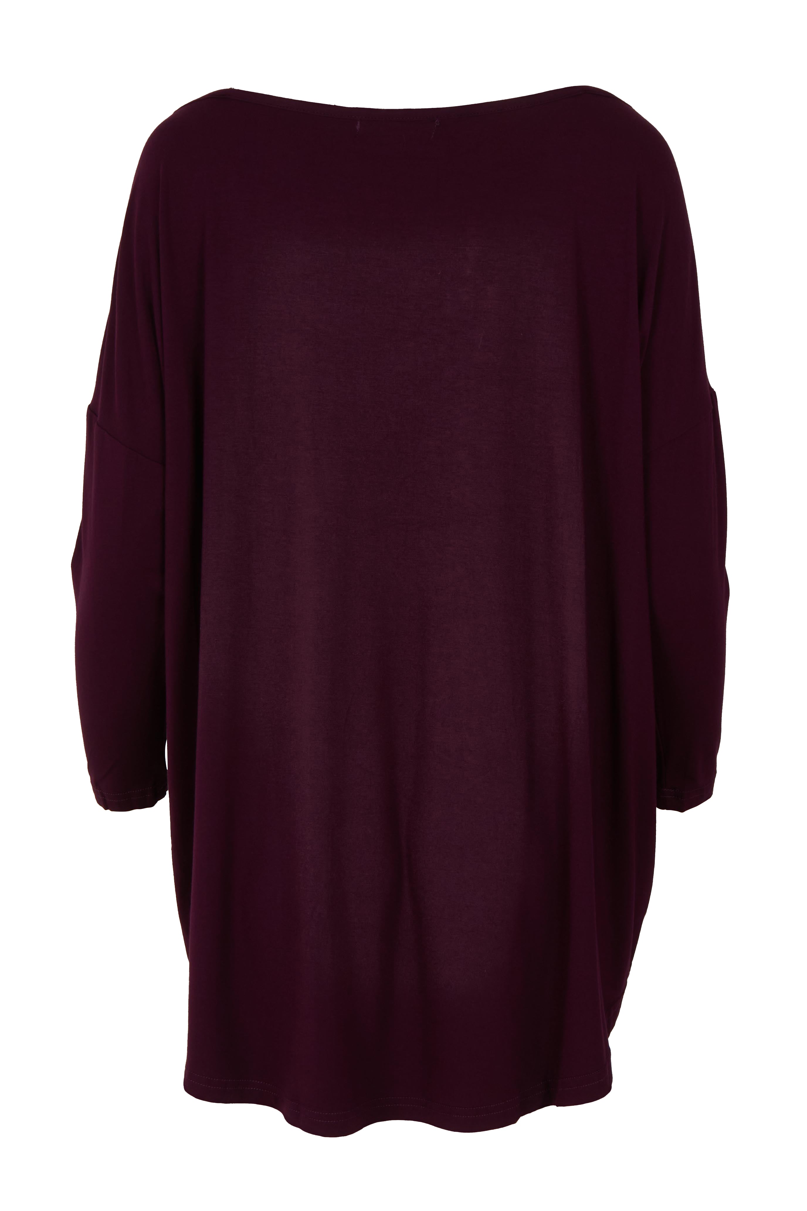 Product shot of the Pippa Bamboo Top in colour Shiraz (Purple), from the back