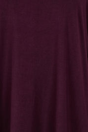 Product shot of the Pippa Bamboo Top in colour Shiraz (Purple), detail