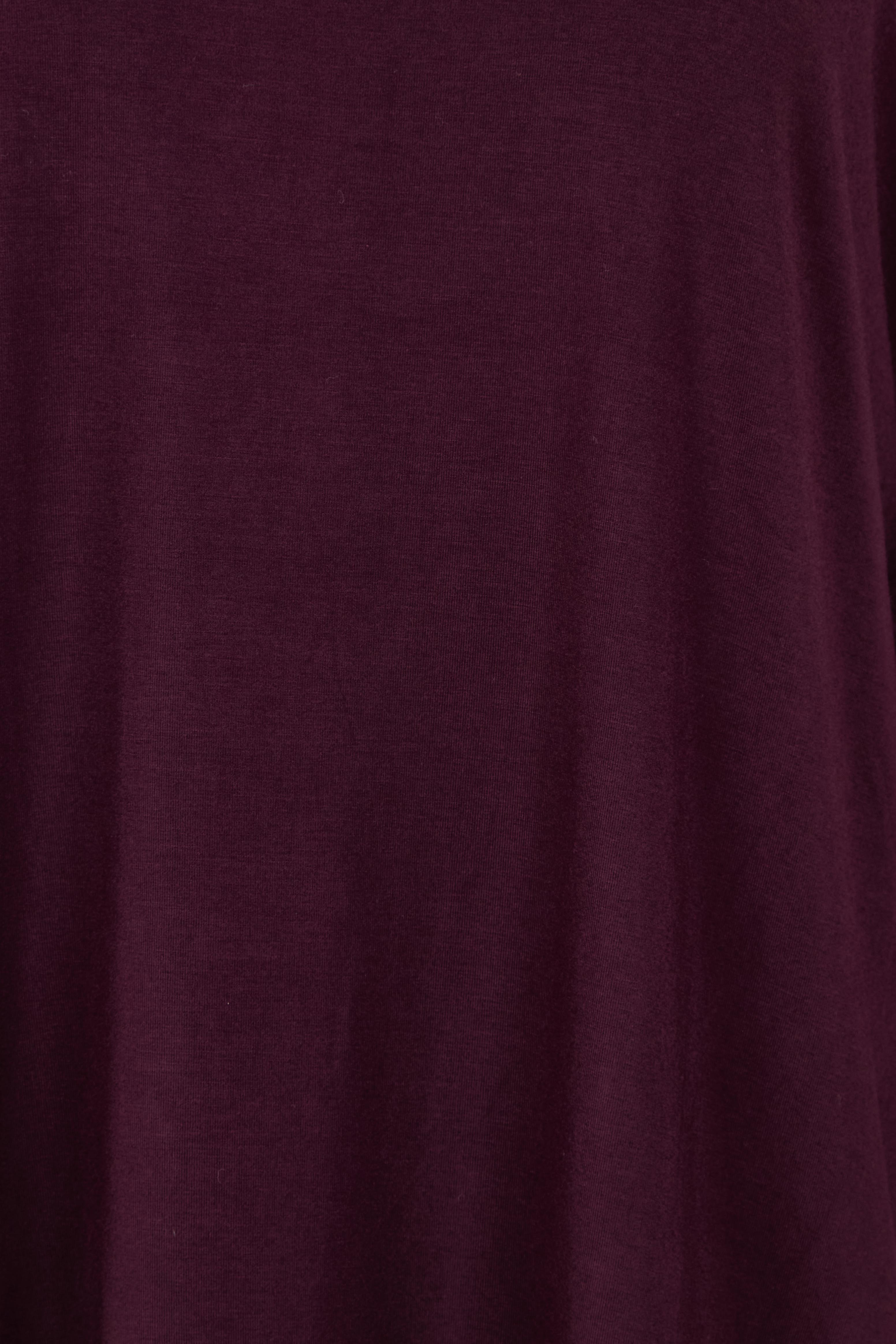 Product shot of the Pippa Bamboo Top in colour Shiraz (Purple), detail