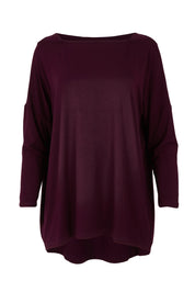 Product shot of the Pippa Bamboo Top in colour Shiraz (Purple), from the front