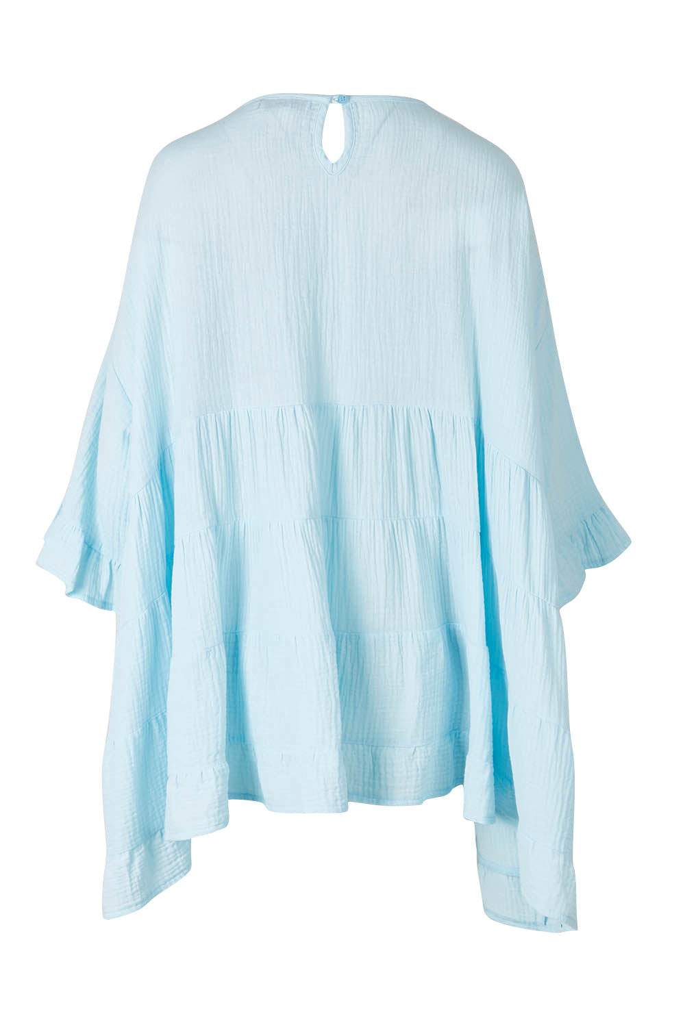 Product shot of the Sofia Top in colour Blue (Blue), from the back