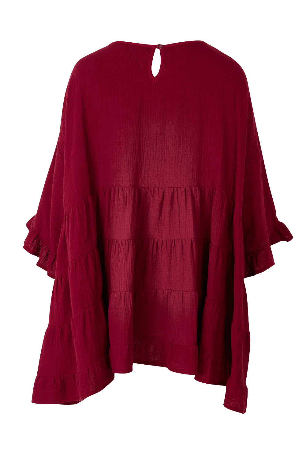 Product shot of the Sofia Top in colour Mahogany (Pink), from the back