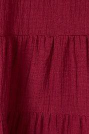 Product shot of the Sofia Top in colour Mahogany (Pink), detail