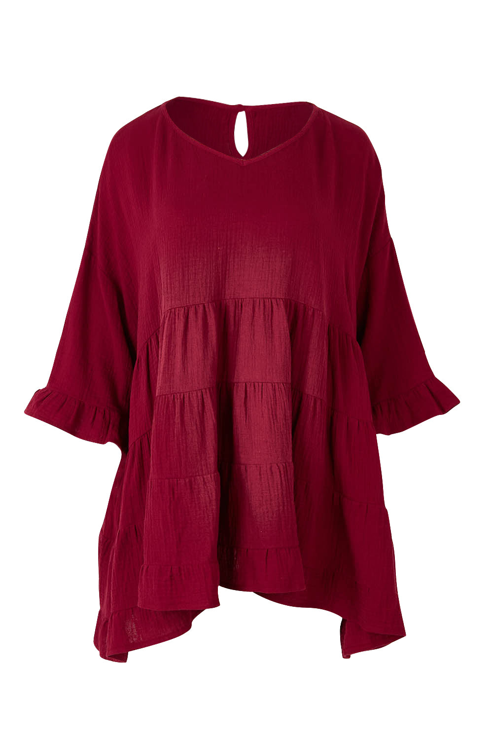 Product shot of the Sofia Top in colour Mahogany (Pink), from the front