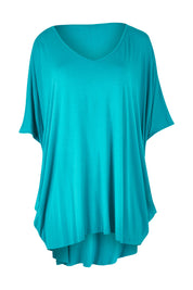 Product shot of the Hi Low Miracle Bamboo Top in colour Jade (Green), from the front