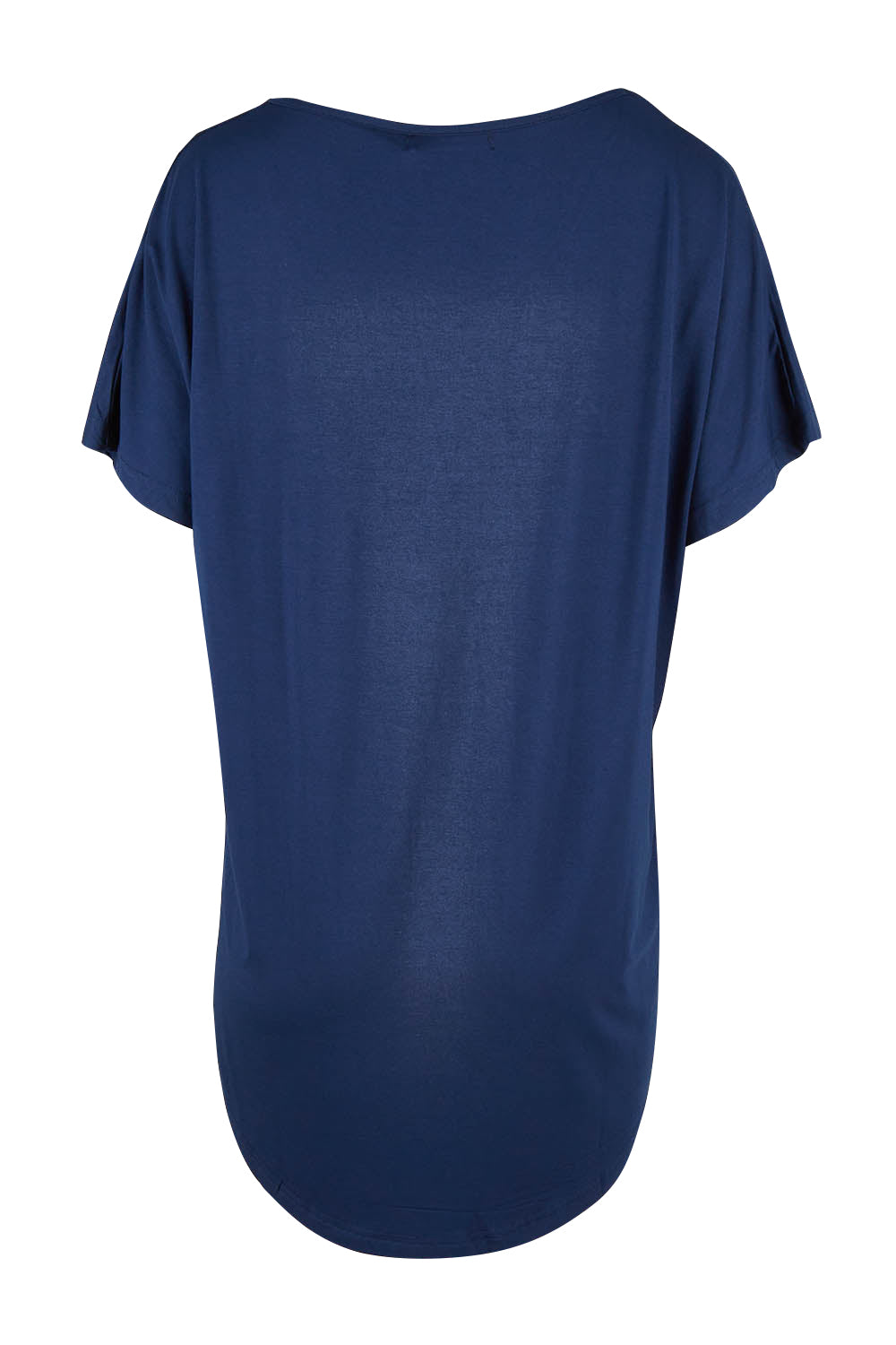 Product shot of the Destiny Top in colour Navy (Blue), from the back