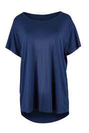 Product shot of the Destiny Top in colour Navy (Blue), from the front