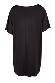 Product shot of the Tin colourShirt S/S Top - Black (Black), from the back
