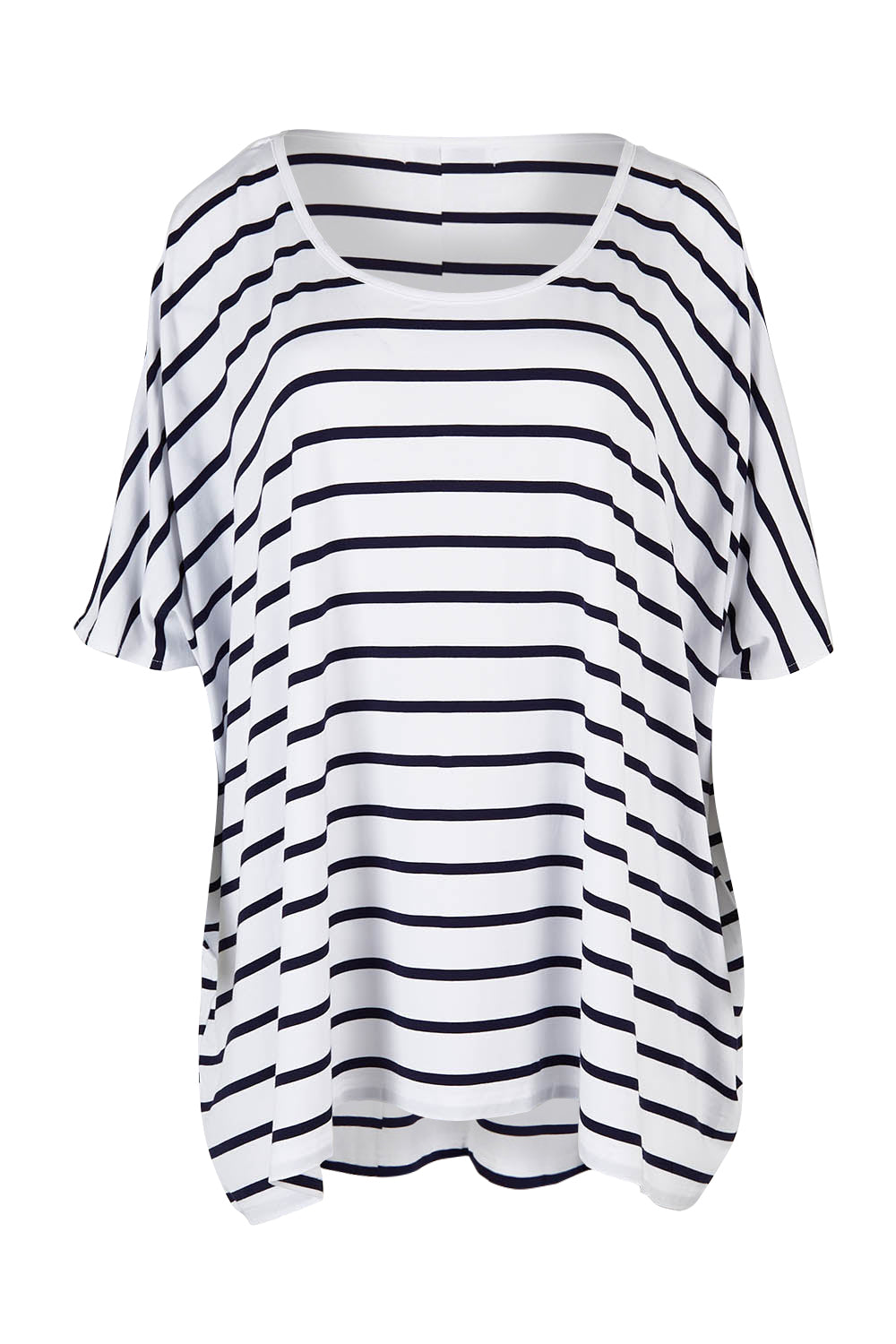 Product shot of the Nice Top in colour Stripe (White), from the front