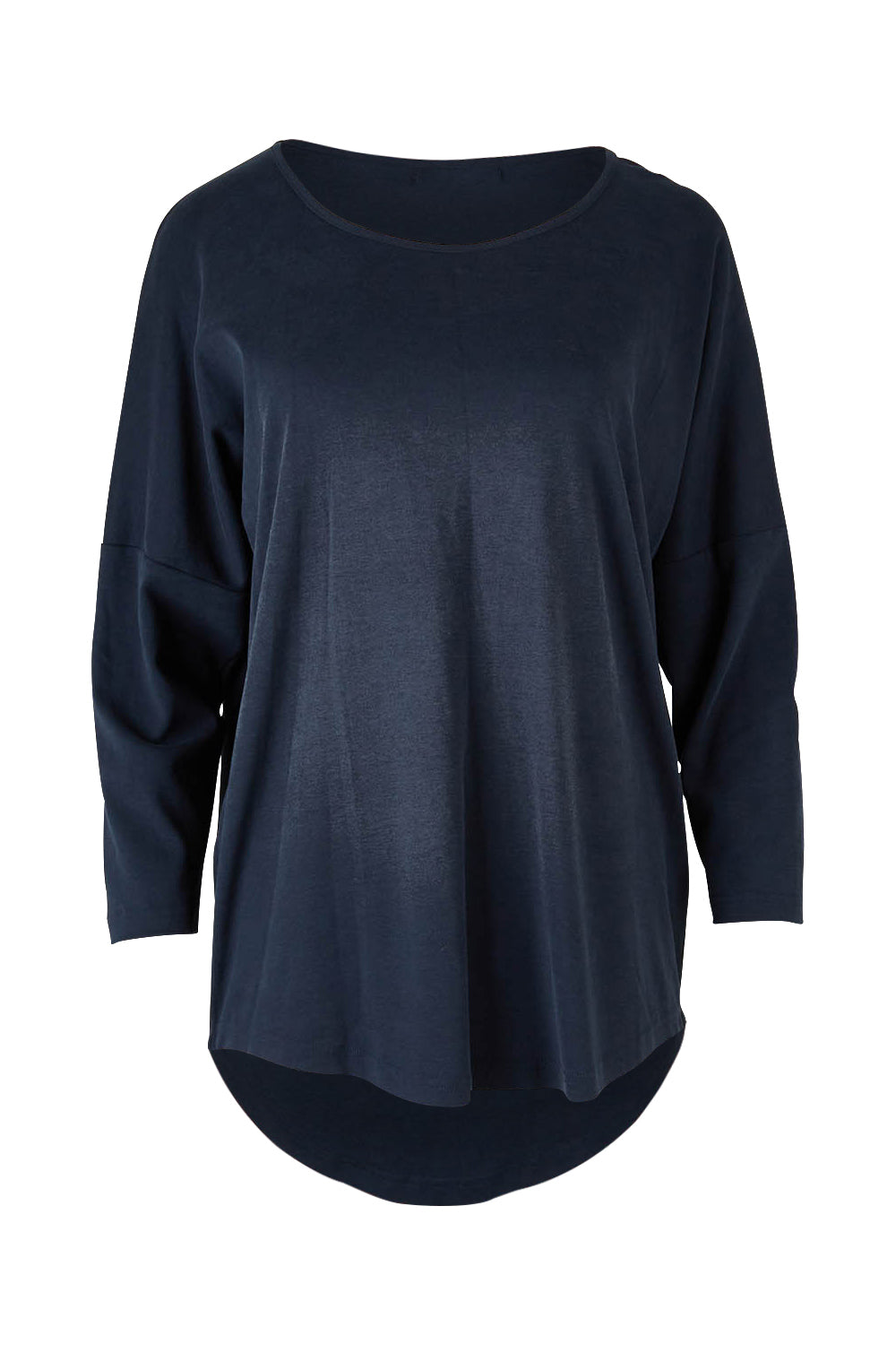 Product shot of the L/S Destiny Lounge Top in colour Spaceblue (Blue), from the front