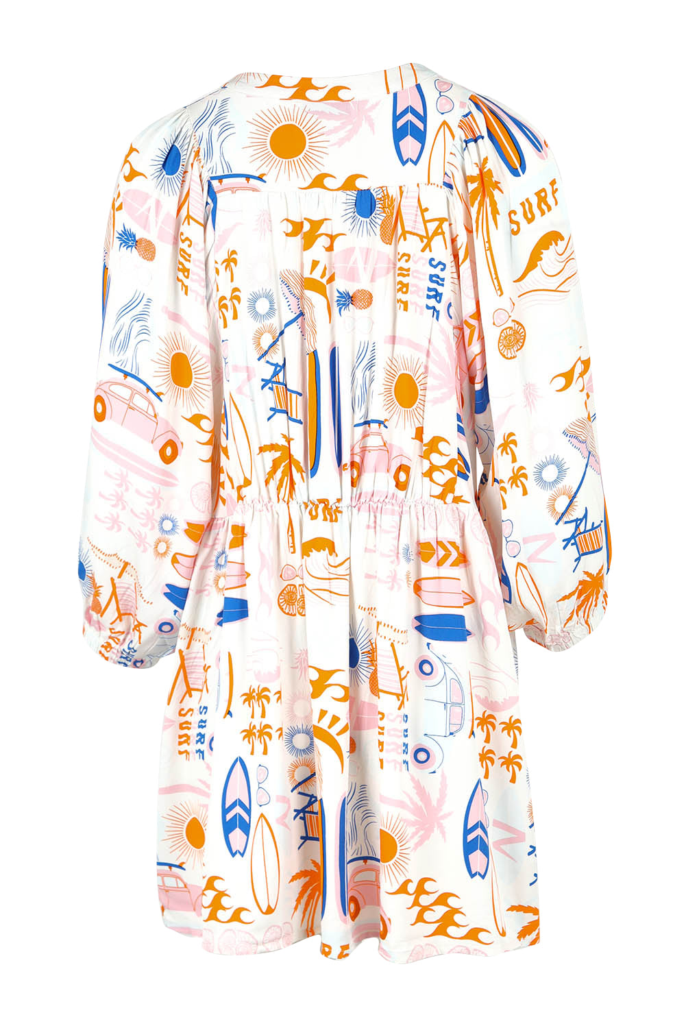 Product shot of the Charlie Top in colour Surfsup, from the back