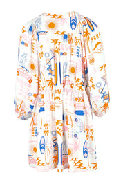Product shot of the Charlie Top in colour Surfsup, from the back