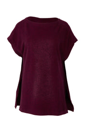 Product shot of the Bridget Top in colour Berry (Purple), from the front