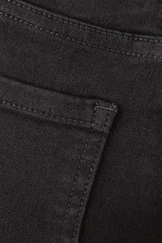 Product shot of the Frayed Slim Fit Jean in colour Black (Black), detail