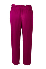 Product shot of the Olivia Pant in colour Deepplum (Pink), from the back