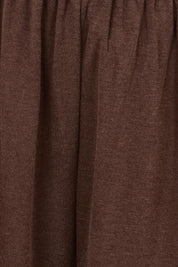 Product shot of the Gigi Lounge Pant in colour Chocolate, detail
