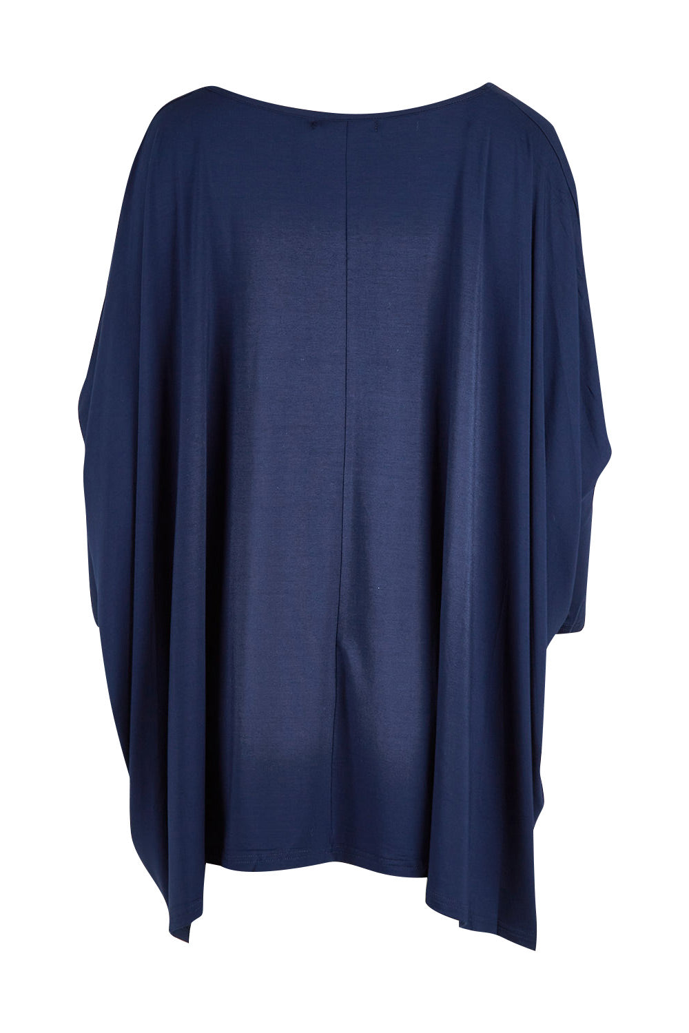 Product shot of the Long Sleeve Essential Top in colour Navy (Blue), from the back