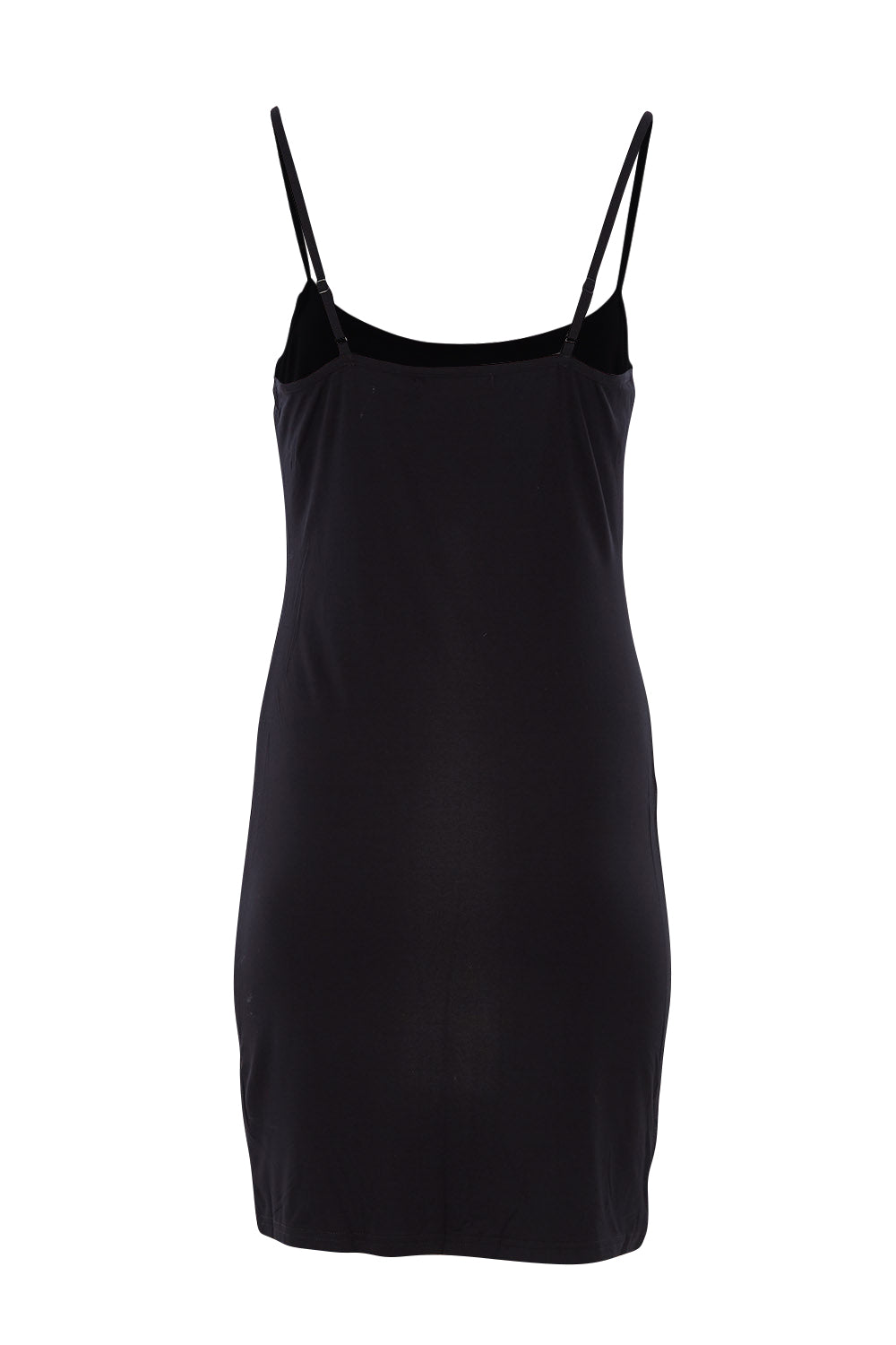 Product shot of the Slip Dress in colour Black (Black), from the back