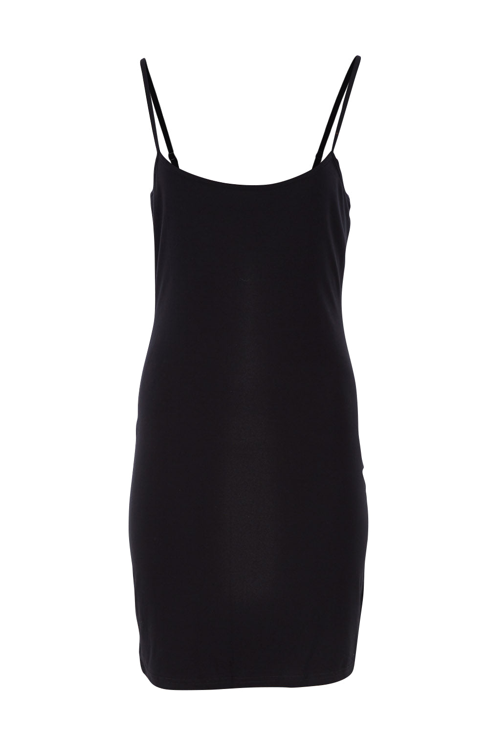 Product shot of the Slip Dress in colour Black (Black), from the front