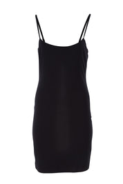 Product shot of the Slip Dress in colour Black (Black), from the front