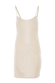 Product shot of the Slip Dress in colour Nude, from the front