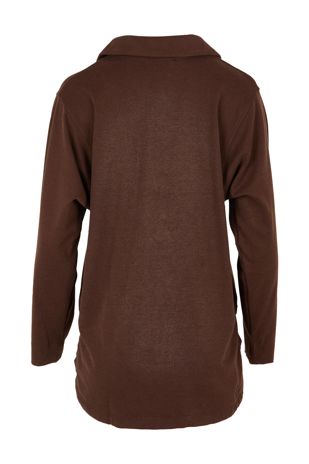 Product shot of the Gigi Lounge Sweater in colour Chocolate, from the back
