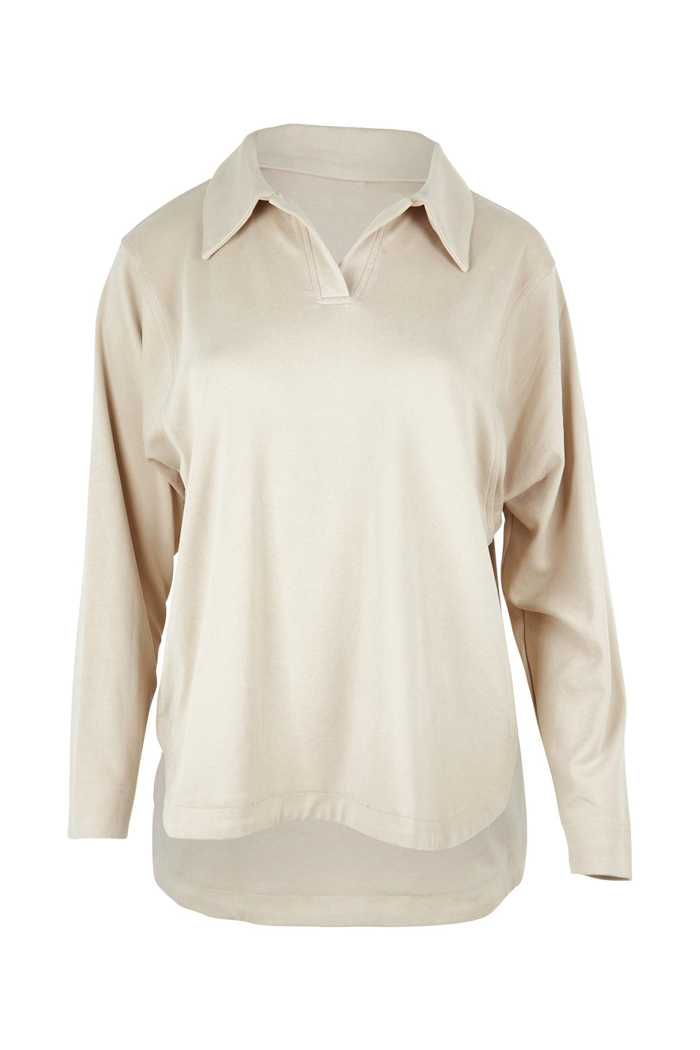 Product shot of the Gigi Lounge Sweater in colour Portobeige, from the front