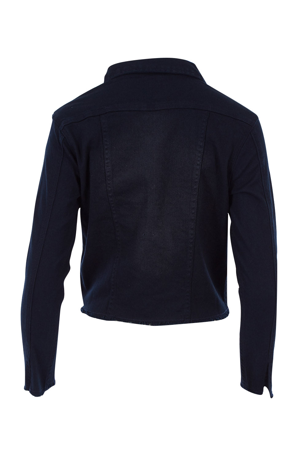 Product shot of the Denim Jacket in colour DarkBlue (Blue), from the back