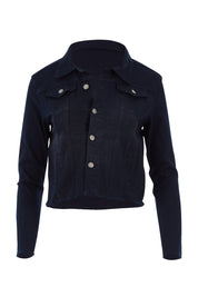 Product shot of the Denim Jacket in colour DarkBlue (Blue), from the front