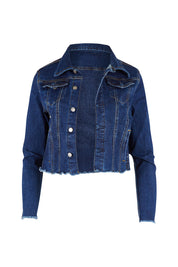 Product shot of the Denim Jacket in colour Dkblue (Blue), from the front