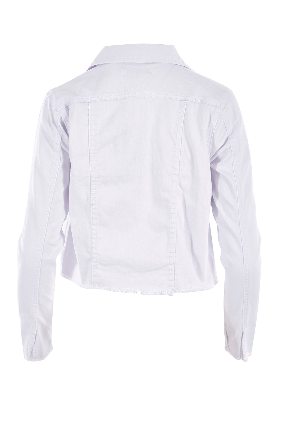 Product shot of the Denim Jacket in colour White (White), from the back