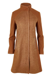 Product shot of the Multi Fabric Jacket in colour Latte, from the front