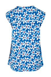 Product shot of the Helen Tank in colour Aster (Blue), from the back