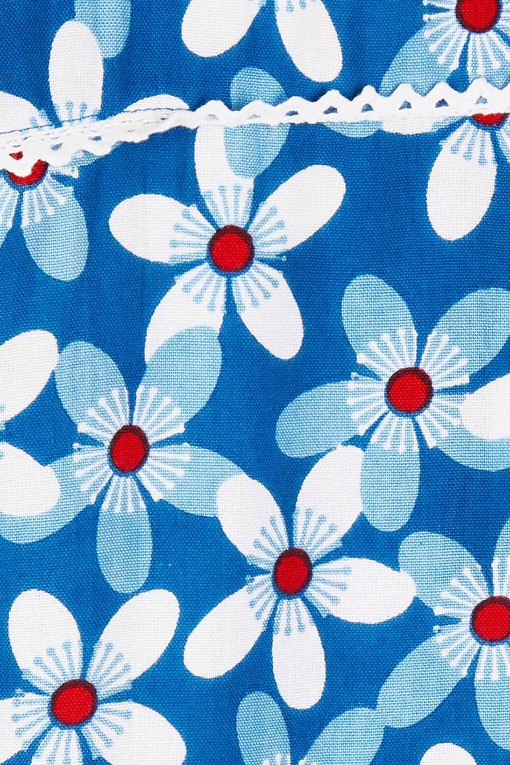 Product shot of the Helen Tank in colour Aster (Blue), detail