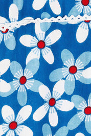 Product shot of the Helen Tank in colour Aster (Blue), detail