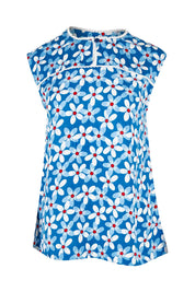 Product shot of the Helen Tank in colour Aster (Blue), from the front