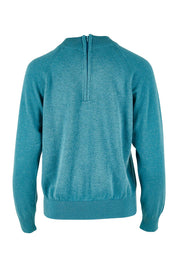 Product shot of the Susan Zip Back in colour Blue (Blue), from the back