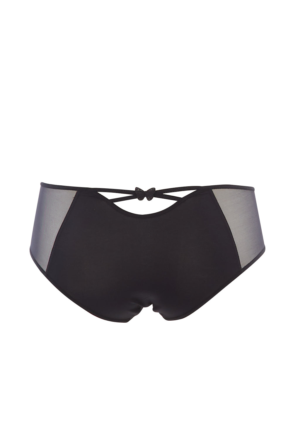 Product shot of the Miss Joy Shorty Brief in colour Noir (Black), from the back