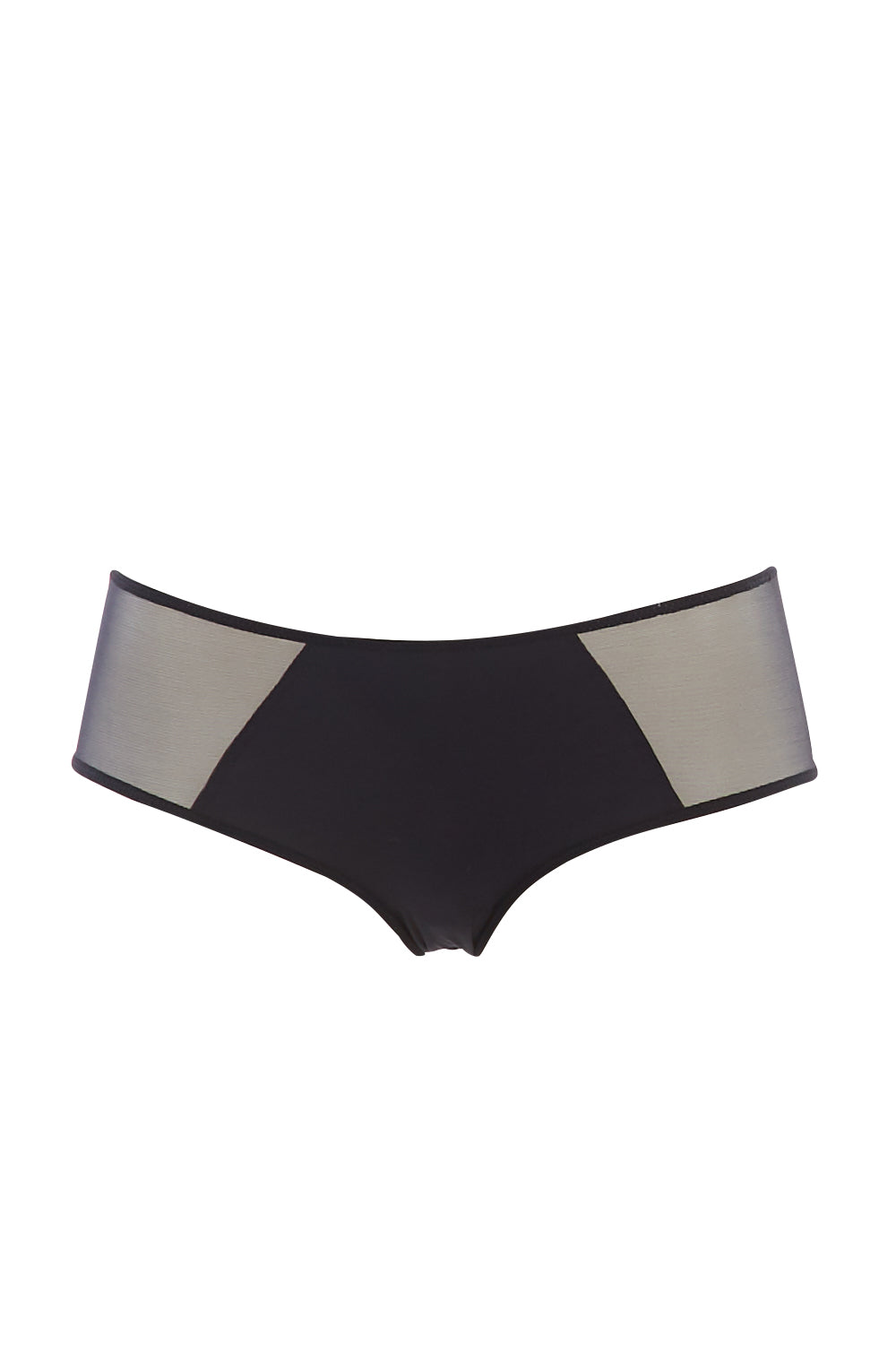 Product shot of the Miss Joy Shorty Brief in colour Noir (Black), from the front