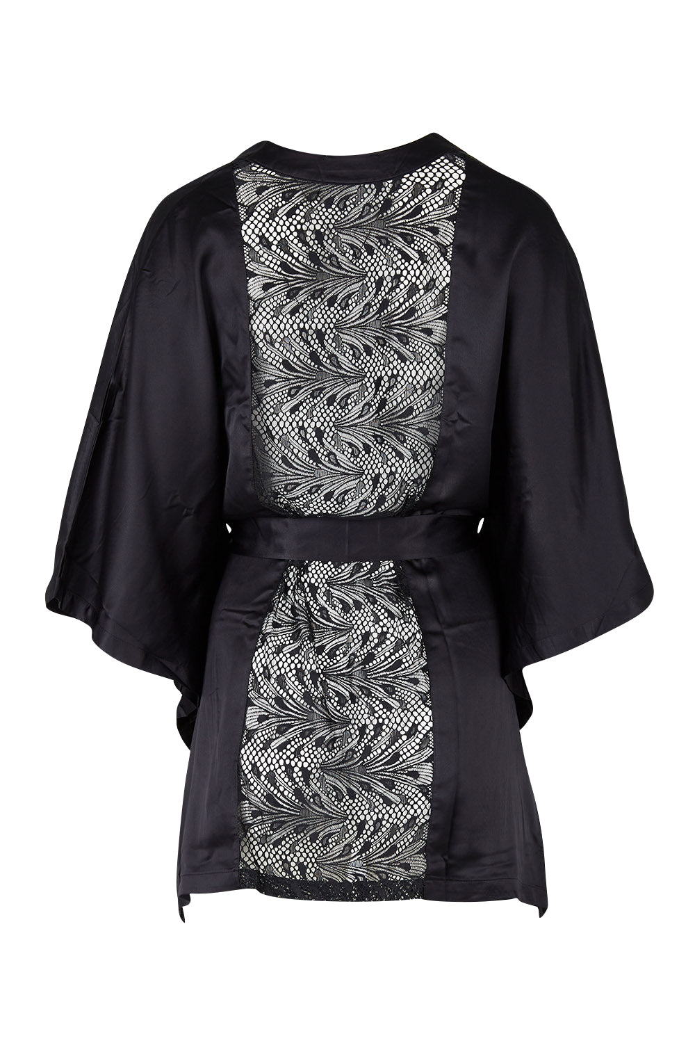 Product shot of Thelma Kimono in colour Black (Black), from the back