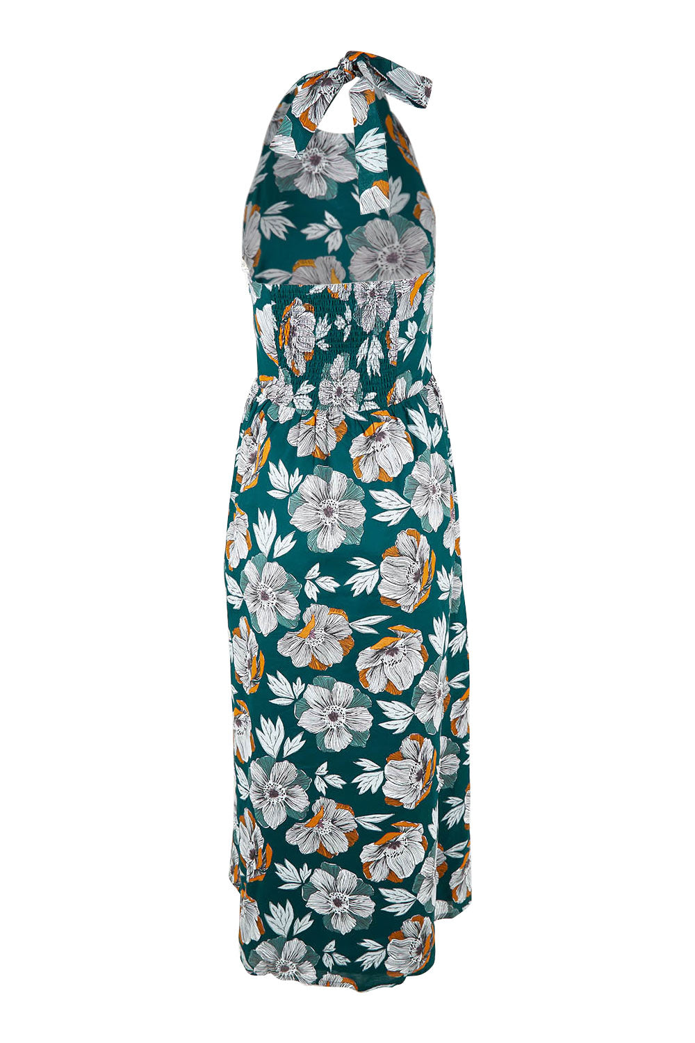 Product shot of the Summer Soul Dress in colour Peony (Green), from the back